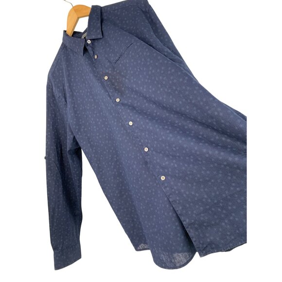 XXL John Varvatos Mens Blue Long-Sleeve Button-Up Shirt Linen Cotton EUC $248 - Picture 2 of 11
